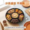 Bandeja de Frutas Compartimentada para Uso Doméstico en la Sala de Estar, Bandeja de Snacks de Cinco Compartimentos con Tapa, Bandeja de Frutas Secas, Caja de Frutos Secos y Dulces, Plato de Alto Valor Estético