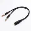 Cable adaptador dos en uno de micrófono de auriculares de computadora a auriculares de teléfono móvil, adaptador de audio de doble orificio a un solo orificio