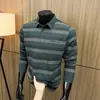 Camisa Polo Nueva de Manga Larga para Primavera y Otoño 2026 para Hombres de Mediana Edad y Mayores, con Bolsillos Reales, Estilo Papá, Top Versátil con Cuello de Solapa para Hombre