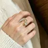 Anillo Retro de Imitación de Diamante Irregular en Forma de Gota de Agua para Mujer, Diseño de Nicho, Lujo Ligero, Sensación de Alta Gama, Versátil para el Trabajo, Anillo Elegante