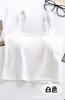 Camisola de algodão puro com decote em V, costas cruzadas, copo fixo, roupa íntima, alça de ombro ajustável, top curto e quente para meninas, moda