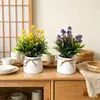 Maceta artificial de 9 piezas de diente de león transfronteriza para escritorio de oficina, planta de flor simulada para decoración interior y exterior, maceta mini de flor artificial