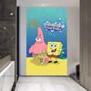 Calamardo Bob Esponja Calamardo Dibujo Animado Tela Colgante Vertical Decoración de Pared para Dormitorio Tela de Fondo Creativa Tapiz Paibig Estrella