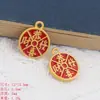 Accesorios color arena dorada estilo chino gota aceite rojo doble carpa gato de la suerte pulsera de seis palabras mantra tocado accesorios de joyería diy