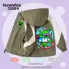 Chaqueta Cortavientos con Forro de Felpa My World Steve para Niños, Abrigo Grueso Cortavientos Cálido Color Block Otoño/Invierno para Niños Mayores