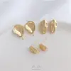 Chapado en Oro de 14K Electroplateado Superficie Irregular Cóncava-Convexa con Aretes Colgantes DIY Ajuste para Perlas Pendientes Hechos a Mano Accesorios de Joyería
