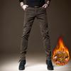 Pantalones Casuales de Pana de Nuevo Estilo de Negocios para Hombre de Otoño, Pantalones de Pana Ligeros Elásticos Ajustados Modernos para Hombre