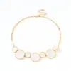 Joias Transfronteiriças Europeias e Americanas Design de Nicho Redondo Irregular Pingando Óleo Branco Conjunto de Pulseira, Colar, Brincos e Anel
