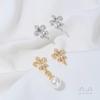 Aretes de Cruz Iris de Circonita con Incrustaciones de Oro Real de 14K que Conservan el Color Accesorios Aretes DIY Hechos a Mano Materiales de Joyería para la Oreja