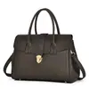 Bolso Grande de Piel de Vacuno Curtida Vegetal PU Retro Bolso Grande para Portátil de Mujer Hombro Único Tote para Viajes de Negocios Transfronterizo