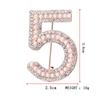 Estilo Coreano Pequeno Vento Gan Digital Cinco Peças Elegante Mini Pequena Pérola Strass Totalmente Diamante Fivela de Cinco Peças Broche de Presente Acessórios