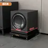 Bandeja para Altavoz Soporte de Audio Estantería Pies para Subwoofer Soporte Altavoces de Cine en Casa de Pie Tablero de Absorción de Choques de Doble Capa