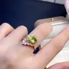 Anillo de peridoto natural, plata 925 chapada en oro rosa, tamaño de la piedra principal 7*9mm, natural y admite pruebas