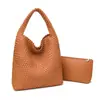 Bolso Tejido a Mano Simple de Nuevo Estilo para Mujer Bolso Tote de Hombro de Gran Capacidad Bolso de Axila Bolso Cubo Bolso de Madre