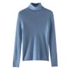 Suéter de Cachemira para Mujer con Cuello Alto, Nuevo Color Sólido de Otoño e Invierno, Suéter Base de Punto Fino de Lana de Manga Larga con Costilla