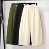 Garantia de Qualidade Seda Pura Temperamento Mulher de Meia-idade Novo Estilo Chinês Primavera Outono Trabalho Pesado Padrão Escuro Solto Versátil Calça de Perna Larga Calça Casual