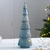 Enfeites de Árvore de Natal de Vidro Cristalino Layout de Cena de Natal Casa Luz Noturna Luminosa Adereços de Decoração