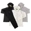Traje de Otoño e Invierno 2025 Nuevo Pantalones de Seda Helada de Secado Rápido Chaqueta Deportiva Casual con Cremallera y Capucha Ropa de Protección Solar para Hombres y Mujeres Tendencia