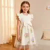 Vestido de Princesa de Canalé para Niñas, Nuevo Estilo de Verano, Vestido Infantil con Lazo Grande, Vestido de Niña de Moda para Edades 6-10