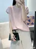 Top de Manga Curta com Gola de Renda e Strass Estilo Fada para Mulheres, Camisa de Fada com Borda Franzida, Design Doce e Delicado para Primavera e Verão
