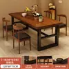Mesa de Jantar para Sala de Estar Doméstica 2025 Nova Pequeno Apartamento Retangular Mesa de Jantar Simples Aluguel Mesa de Jantar e Conjunto de Cadeiras