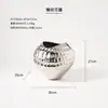 Florero Decorativo Moderno de Lujo Ligero con Patrón de Martillo Plateado para Entrada de Sala de Estar, Adorno de Decoración para el Hogar para Mesa