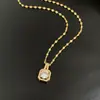 [Acero de Titanio] Elegante Collar para Mujer con Microincrustaciones de Cobre y Baño de Oro Real, Sencillo y Moderno Estilo Ins, Exquisita Cadena para Clavícula