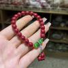 Pulsera de Arena Dorada Púrpura Cinabrio Natural Gato Lúcido Pulsera Simple Versátil Joyería Diseño de Nicho para Mujer