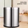 Lixeira de metal preta Lixeira comercial de camada dupla sem tampa de hotel à prova de fogo retardante de chamas de aço inoxidável Atacado