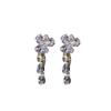Pendientes con borlas de mariposa y circonitas superbrillantes de aguja plateada, collar, cadena de clavícula de moda, accesorios para vestidos de novia de alta calidad.