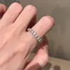 Anillo de Banda Completo de Diamante 3m Unisex Anillo de Banda de Zirconia Clásico de Cuatro Garras de 10 Puntas Anillo de Banda Completo de Diamante de Alto Carbono Anillo de Joyería