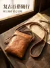 Bolso bandolera de piel de vaca de capa superior transfronterizo para mujer, bolso de almacenamiento portátil vintage de cuero genuino, bolsa de maquillaje duradera de gran capacidad