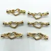 Hebilla de Oro Real de 18 Quilates que Conserva el Color, Hebilla de Collar con Circonita Micropavimentada, Conector de Perla Madre para Múltiples Filas, Accesorios de Joyería DIY