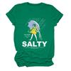 Estación Independiente de Ebay Europea y Americana Ropa Casual y Cómoda para Mujer Salada Todo Allí Sabores Camiseta de Manga Corta con Cuello Redondo