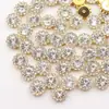 En Stock 8/10/12mm Doble Capa Girasol Pedrería Flor Redonda Placa Flor de Pedrería Hebilla de Pedrería Lazo Hecho a Mano Materiales para Accesorios de Cabello DIY