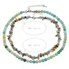 Comercio Exterior Más Vendido Collar Irregular de Piedras Naturales para Hombres y Mujeres Collar de Cuentas de Piedra Amazonita Capas Joyería Transfronteriza Venta al por Mayor