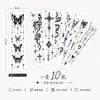 Pegatina de Tatuaje de Calavera Alada Mariposa Estilo Nuevo Gótico Transfronterizo, Pegatina Sexy de Flor Estilo Ins Realista para Brazo para Mujeres