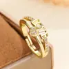 Anillo de Compromiso de Diamante en Forma de Corazón de Amor Simple y de Lujo Ligero, Anillo de Compromiso de Zirconia en Forma de Corazón Dulce y Lindo con Letra