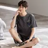 Pijama de hombre verano algodón manga corta juvenil coreano casual verano algodón traje para casa transmisión en vivo TikTok
