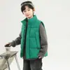 Chaleco para niño, estilo otoño e invierno, para niños mayores, engrosado y cálido, chaleco de algodón relleno de plumón, prenda exterior casual y versátil