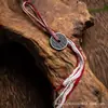 Moneda de Bronce Espíritu de la Montaña Flor Moneda Colgante para Mochila Estilo Chino Colgante de Borla Amuleto Portátil Colgante para Coche de Paz