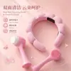 Cepillo facial de silicona de doble cara, set de regalo girly de dos piezas, diadema de nube, juego combinado de cepillo facial de silicona con mango largo
