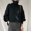 Nueva colección de otoño e invierno de ropa para mujer para exportación y ventas transfronterizas: suéteres de cuello alto, tops de punto acanalado de cuello alto estilo retro japonés y prendas básicas para mujer