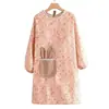 Estilo Coreano Moda Nova Avental Cozinha Casa Cozinhar Macacão Fofo Resistente ao Desgaste Respirável Roupa de Trabalho Mangas Longas