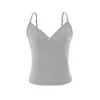 Camisola sexy puramente atraente para o verão, decote V profundo, design cruzado na frente, modelagem que afina, top curto e justo