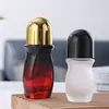 Botella de Vidrio con Rodillo de 50 ml para Aceite Esencial, Botella Dispensadora de Aceite de Masaje, Botella Vacía con Rodillo Esmerilado para Esencias, Botella de Muestra, Botella Transparente