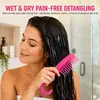 Peine Grande Curvo, Peine Masajeador Grande de Plástico con Dientes Anchos, Se Puede Colgar, para Uso en Casa y Salón, Desenredante, Masaje y Cuidado del Cabello