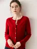 Cardigan Redondo de Nuevo Estilo 2026 para Mujer, Suéter Abrigo de Punto de Cachemira Suave y Amigable con la Piel, Top Adelgazante de Color Sólido