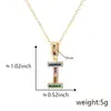 Cor transfronteiriça zircônio micro-incrustado Inglês carta colar pingente de cobre chapeado diamante zircão 18k clavícula cadeia jóias mulheres atacado