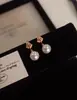 Nuevos Pendientes de Aguja de Plata S925 con Forma de Concha Portavasos de Pendientes de Plata de Moda con Bolas Redondas de 10 mm